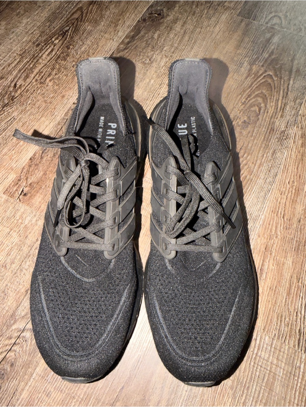 adidas Men's Black Knit Sneakers with Signature Stripes